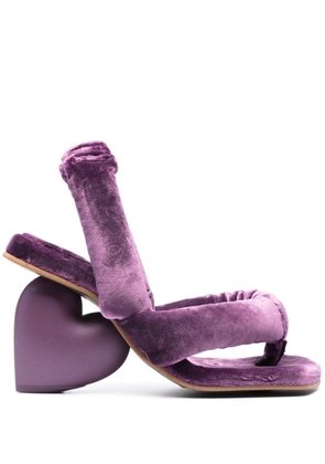 YUME YUME Love Heel 120mm velvet sandals - Purple