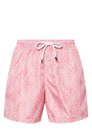 Fedeli graphic-print drawstring swim shorts - Pink