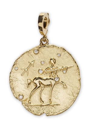 Azlee 18kt yellow gold large Of The Star Sagittarius Coin pendant