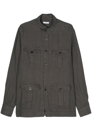 Boglioli tonal stitching linen shirt jacket - Grey