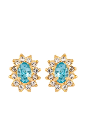 Susan Caplan Vintage 1980s crystal-embellished oval earrings - Gold