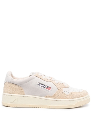 Autry logo-patch panelled leather sneakers - White