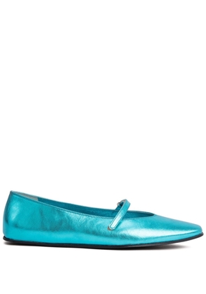 BY FAR Molly leather ballerina shoes - Blue