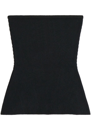 Apparis ribbed-knit bandeau top - Black