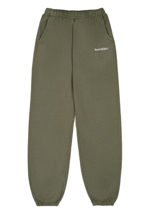 Sporty & Rich logo-embroidery cotton track pants - Green