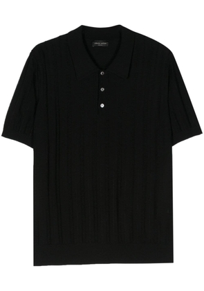 Roberto Collina short-sleeve knitted polo shirt - Black