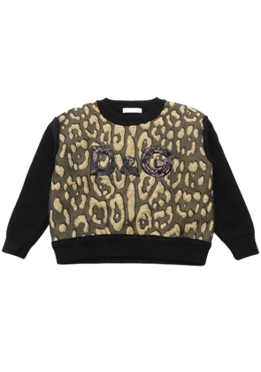 Dolce & Gabbana Pre-Owned 2000s leopard-pattern intarsia-knit jumper - Black