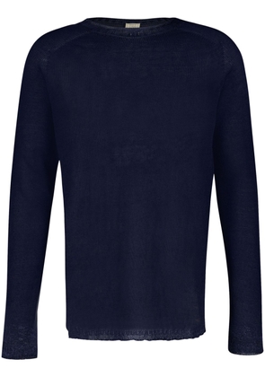 120% Lino crew-neck linen jumper - Blue