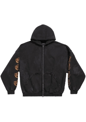 Balenciaga Heavy Metal cotton zip-up hoodie - Black