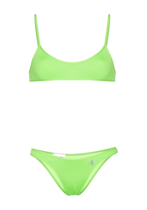 The Attico rubberised-logo bikini - Green