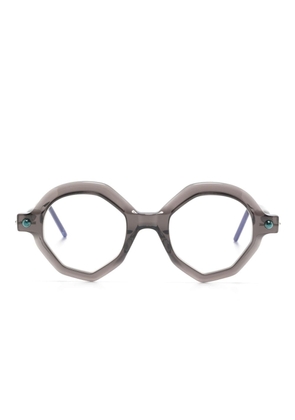 Kuboraum P18 geometric-frame glasses - Grey