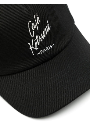 CAFÉ KITSUNÉ logo-embroidered cotton baseball cap - Black
