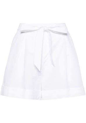 PINKO pleated turn-up shorts - White