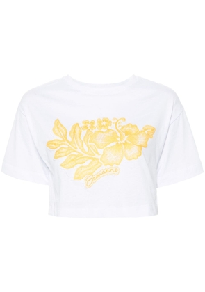 ERMANNO FIRENZE floral-lace appliqué T-shirt - White
