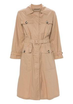 Herno elasticated double-breasted trench coat - Neutrals