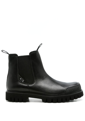 Armani Exchange calf-leather ankle boots - Black