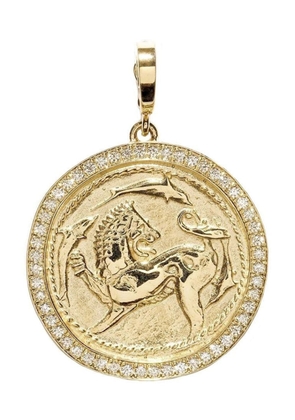 Azlee 18kt yellow gold large Animal Kingdom Coin pendant