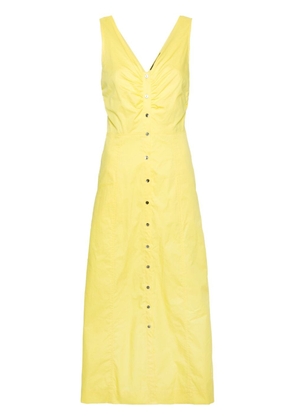 Karl Lagerfeld V-neck cotton maxi dress - Yellow