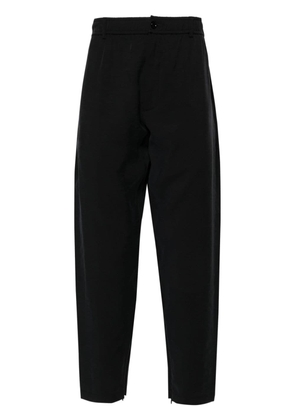 4SDESIGNS elasticated-waist tapered-leg trousers - Black