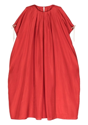 Shanshan Ruan pleated silk dress - Red