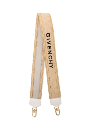 Givenchy logo-embroidered raffia shoulder strap - Neutrals