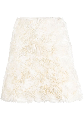 MERYLL ROGGE floral-appliqué silk skirt - Neutrals