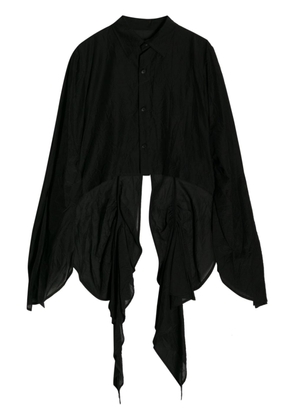 Yohji Yamamoto asymmetric cotton-silk shirt - Black
