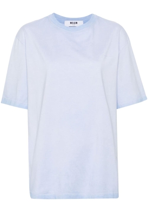 MSGM logo-embroidered cotton T-shirt - Blue