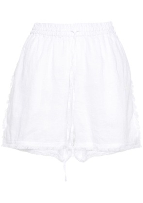 P.A.R.O.S.H. logo-embroidered frayed shorts - White