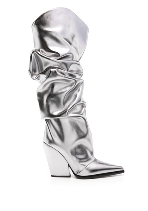 Alexandre Vauthier Avi 105mm knee-high boots - Silver