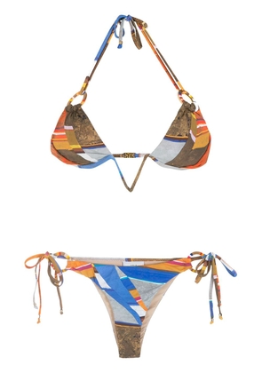 Amir Slama print Eco bikini set - Blue