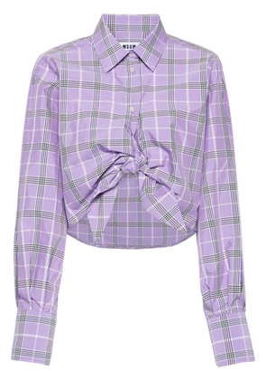 MSGM asymmetric-hem shirt - Purple