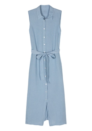 120% Lino belted linen shirtdress - Blue