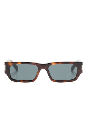 Saint Laurent New Wave rectangle-frame sunglasses - Brown