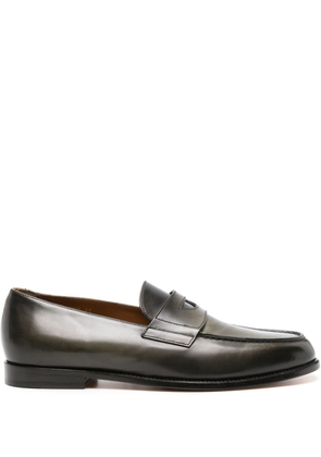Doucal's penny-slot leather loafers - Green