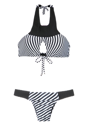 Amir Slama striped bikini set - Black