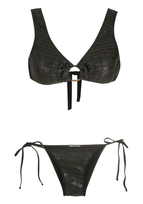 Amir Slama textured triangle bikini set - Black