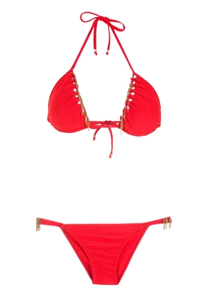 Amir Slama chain-link triangle bikini set - Red