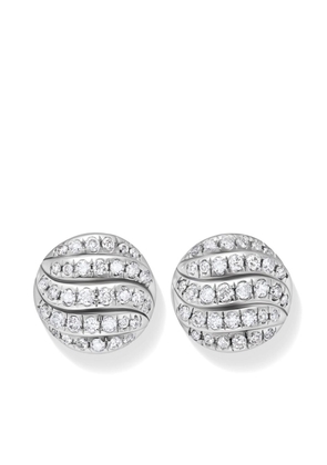 David Yurman sterling silver Sculpted Cable diamond earrings