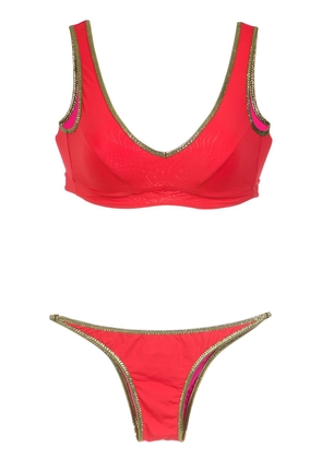 Amir Slama gold-tone trimming bikini set - Red