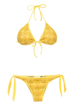 Amir Slama textured triangle top bikini set - Yellow