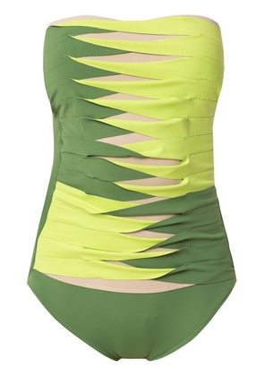 Amir Slama sleeveless printed swimsuit - Green