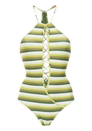 Amir Slama striped swimsuit - Green