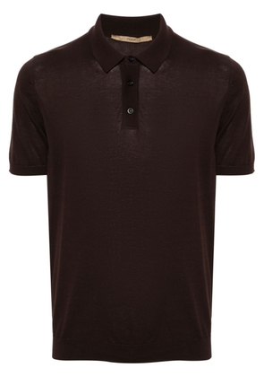 Nuur fine-knit polo top - Brown