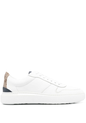 Herno monogram-heel leather sneakers - White