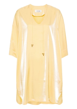 AERON Destino drawstring V-neck dress - Yellow