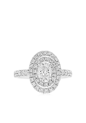 HYT Jewelry platinum diamond half-pavé ring - Silver