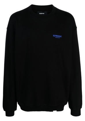 Represent Owners Club logo-print cotton sweater - Black