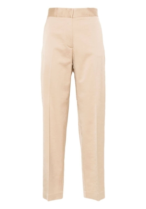 Antonelli pressed-crease shantung tapered trousers - Neutrals
