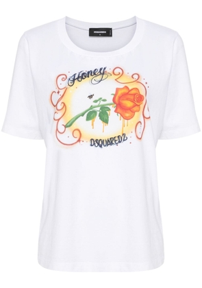 DSQUARED2 logo-print cotton T-shirt - White